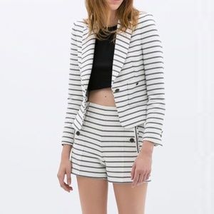Zara Two-piece Sets Striped Blazer and Suit Short Set